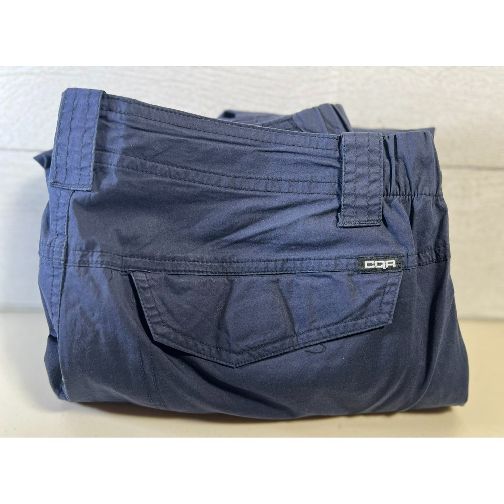 CQR Mens 34x30 (34x29) Tactical Cargo Pants Navy Blue Ripstop Utility Work Pants